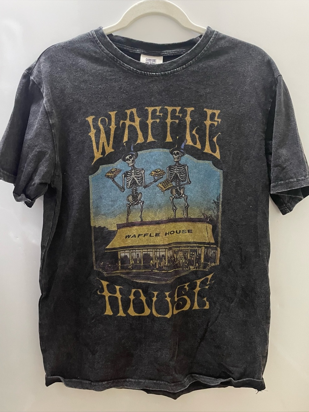 GRATEFUL DEAD Waffle House T-Shirt faded vintage wash SKELETONS WAFFLES Medium M